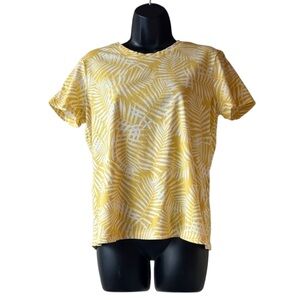 ECOTHREADS Dark Yellow Tropical Leaf Print Tee